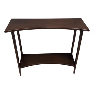 Vintage Italian Ebonized Beech Console Table with Lower Shelf, 1980s For Sale