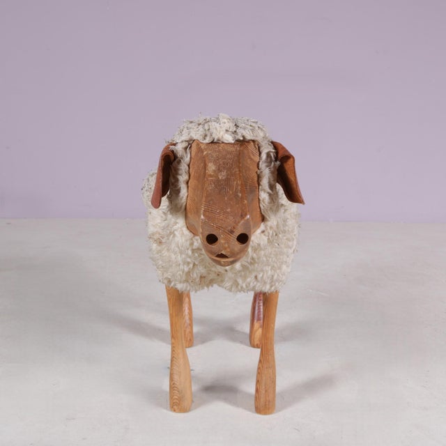 Designed in the 1960s by German artist Peter Krafft, this charming sheep sculpture doubles as a functional stool,...
