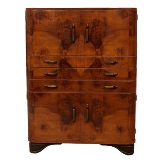 Early 20th Century Art Deco Highboy by Empire Furniture Rockford, Illinois, Attributed For Sale