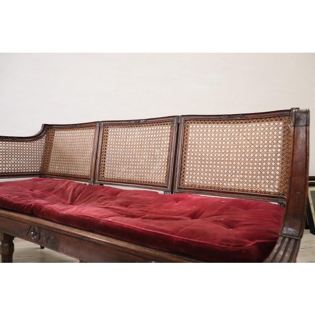 Walnut and Vienna Straw Sofa with Chairs,18th Century, Set of 3 For Sale - Image 5 of 16