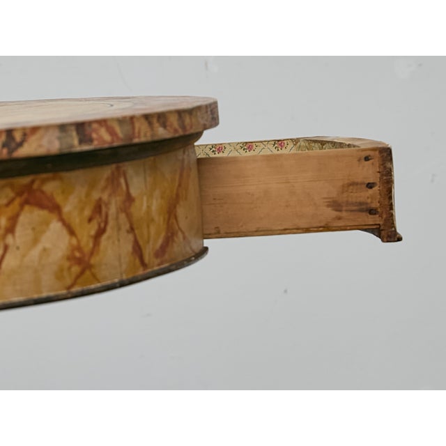 19th Century Italian Faux Painted Center Table with Trompe-l’Œil Marble Finish For Sale - Image 4 of 12