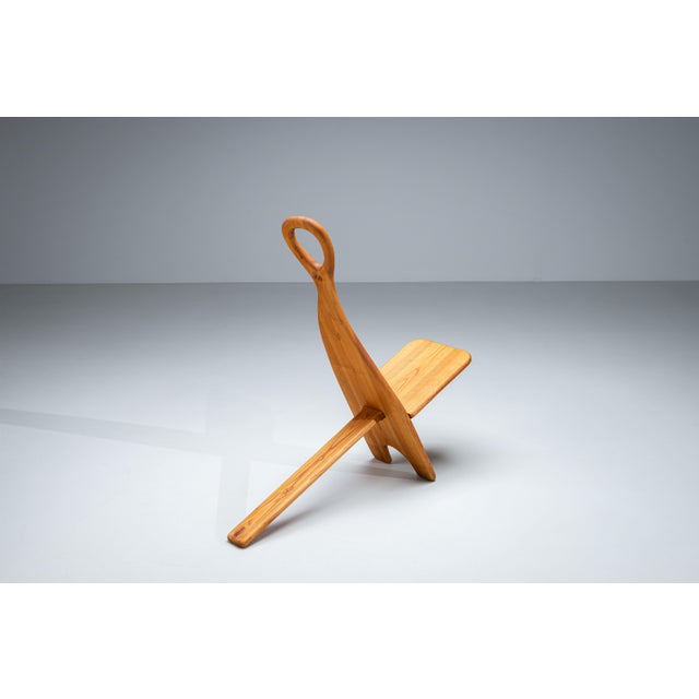 Mid-Century Modern Slender Highback Side Chair, 1970s For Sale - Image 3 of 15