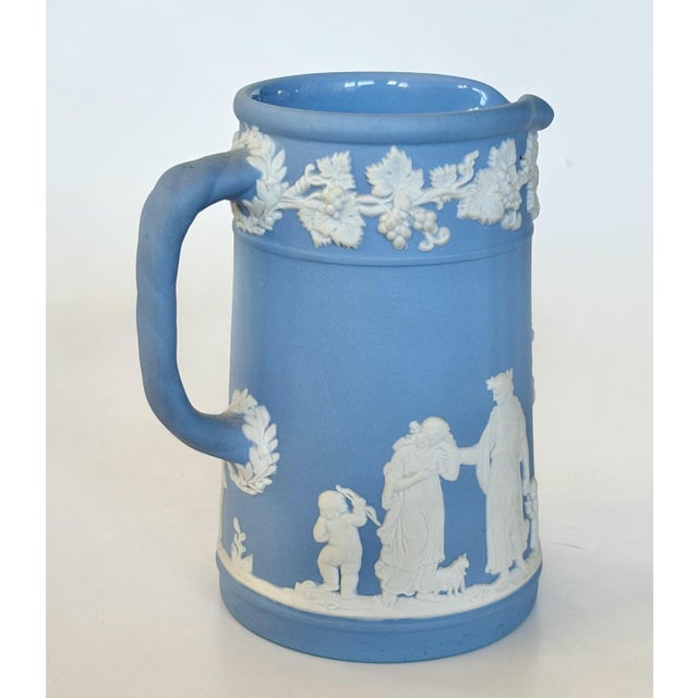 Wedgwood Vintage Wedgwood Jasperware Pale Blue Trojan Jug – Classical Creamer Pitcher For Sale - Image 4 of 7