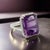Natural Amethyst Diamond Ring Size 6.5, 14k Gold 12.48 TCW Certified For Sale - Image 11 of 13