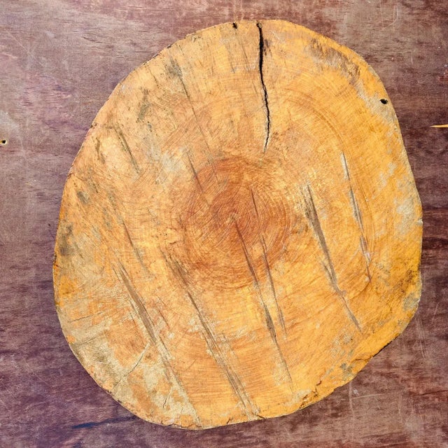 Wood Vintage Mid 20th Century Decorative Wood Slice Cutting Board For Sale - Image 7 of 11