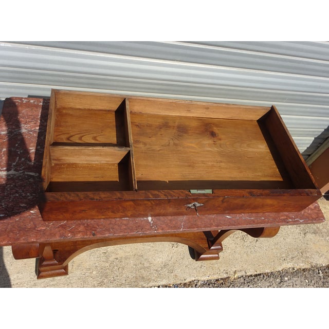 Charles X Restoration Console in Walnut and Marble, 1830 For Sale - Image 16 of 18