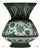 Handmade Ceramic King Vase (30cm) Emerald Green Hatai Pattern Pedestal Form For Sale