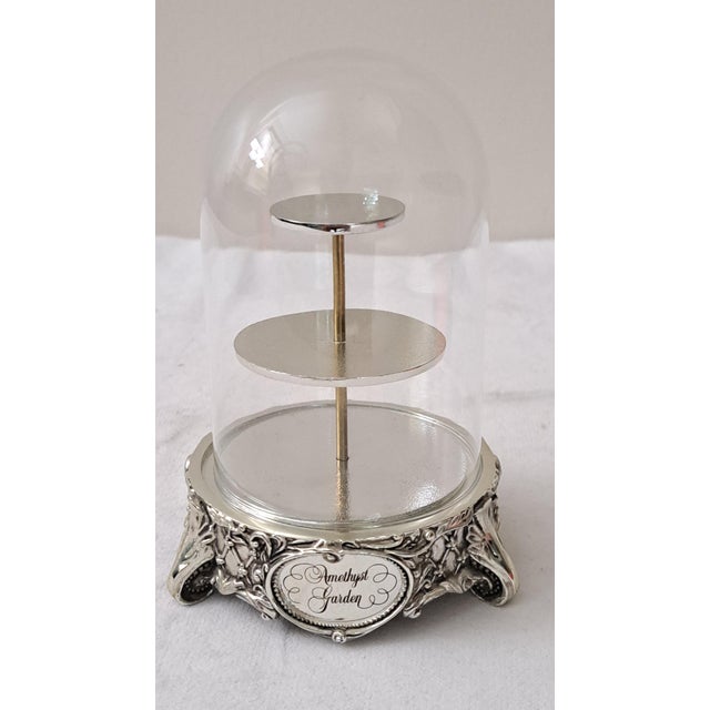 Glass House of Faberge Amethyst Garden Mini Eggs Display Dome Ltd. Edition Cp02364 For Sale - Image 7 of 12
