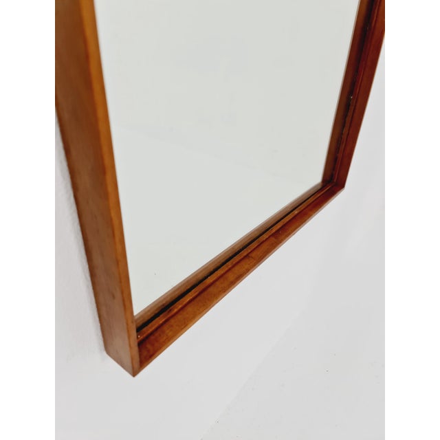 Mid-Century Modern German Teak Wall-Mounted Mirror, 1960s For Sale - Image 5 of 11