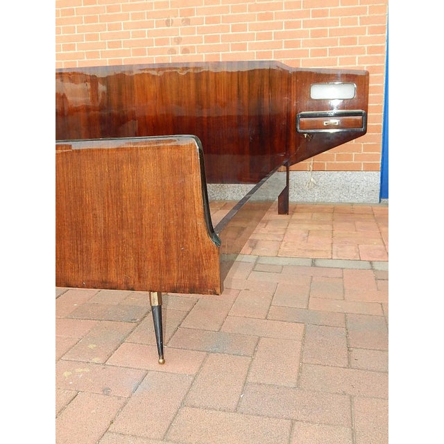 Brown Wood Double Bed, 1950s For Sale - Image 8 of 12