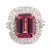 Contemporary 1950s Mid Century 8.00 Carat Pink Tourmaline Diamond 18k Gold Ballerina Ring, Size 7.5 For Sale - Image 3 of 7