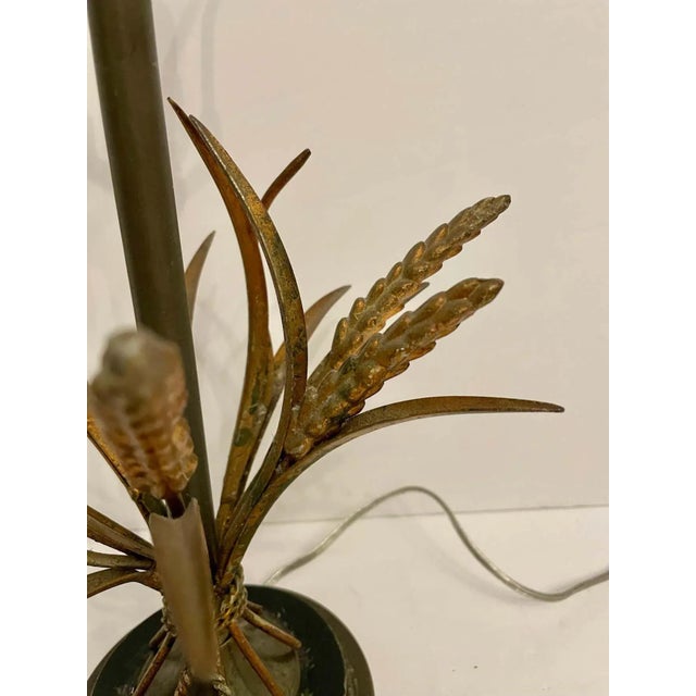 Metal Italian Gilt Sheaf of Wheat Lamp For Sale - Image 7 of 13