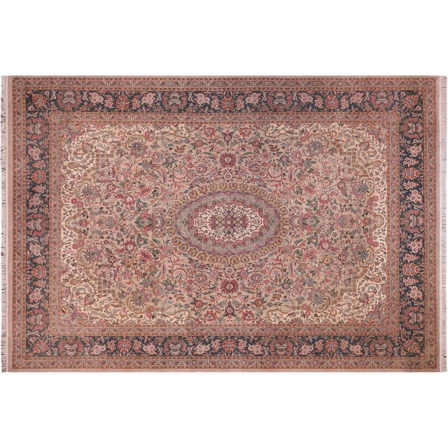 Taupe Art Nouveau Pak-Persian Taupe/Green Wool Rug - 8'11'' X 12'0'' For Sale - Image 8 of 9
