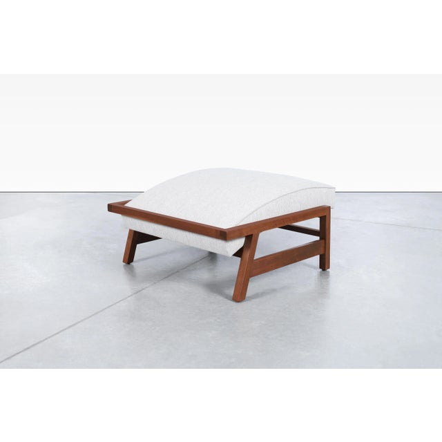 Mid-Century Modern Walnut Lounge Chair and Ottoman After Tobia Scarpa, 1960s For Sale - Image 12 of 12