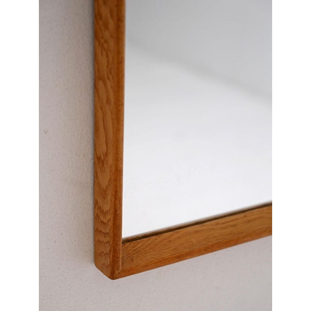 Scandinavian Rectangular Oak Mirror, 1960s For Sale - Image 6 of 7