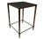 Black Antiqued Scored Brass With Black Crackled Linen Lacquer Top Linear Side Table From the Madeline Stuart Collection For Sale - Image 8 of 9