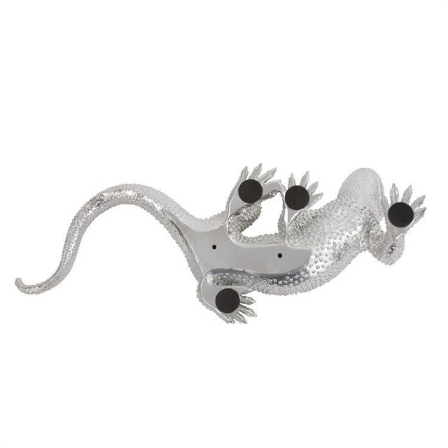 Metal Bright Nickel Plated Lizard from Kenneth Ludwig Chicago For Sale - Image 7 of 10