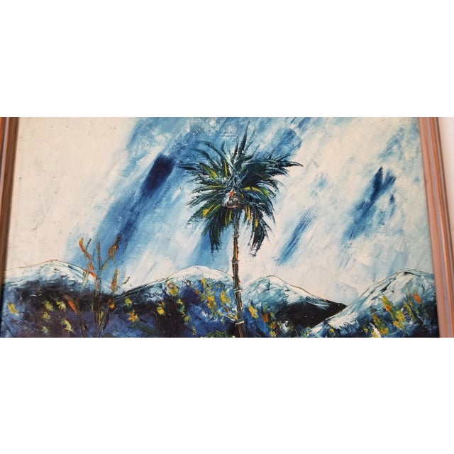 Wood 1970s Tropical Caribbean Landscape Painting, Framed For Sale - Image 7 of 9
