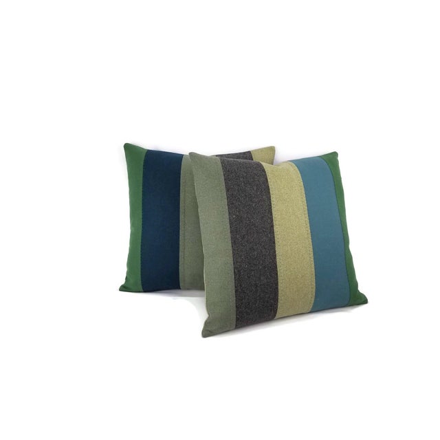 Contemporary Kravet Couture New Suit Peacock Wool Handmade Accent Pillow Cover For Sale - Image 3 of 9