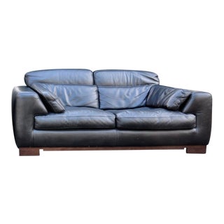 roche bobois leather loveseat club chairish modern furniture