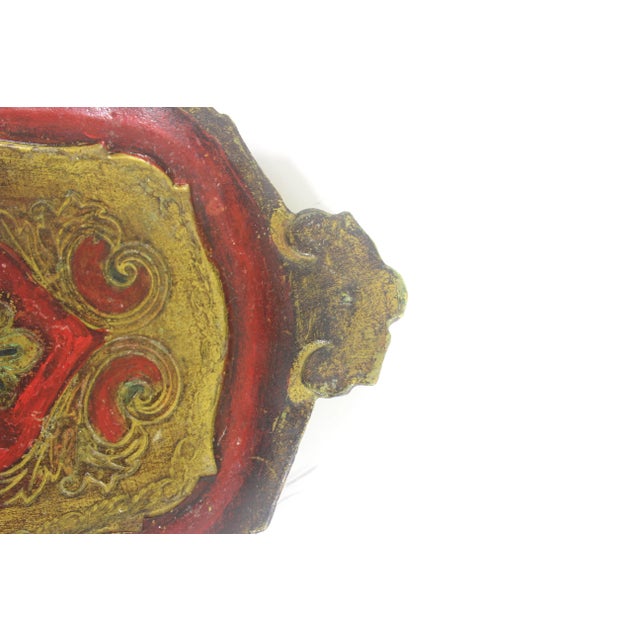 Small Vintage Italian Florentine Gilded Wood Tray For Sale - Image 4 of 8