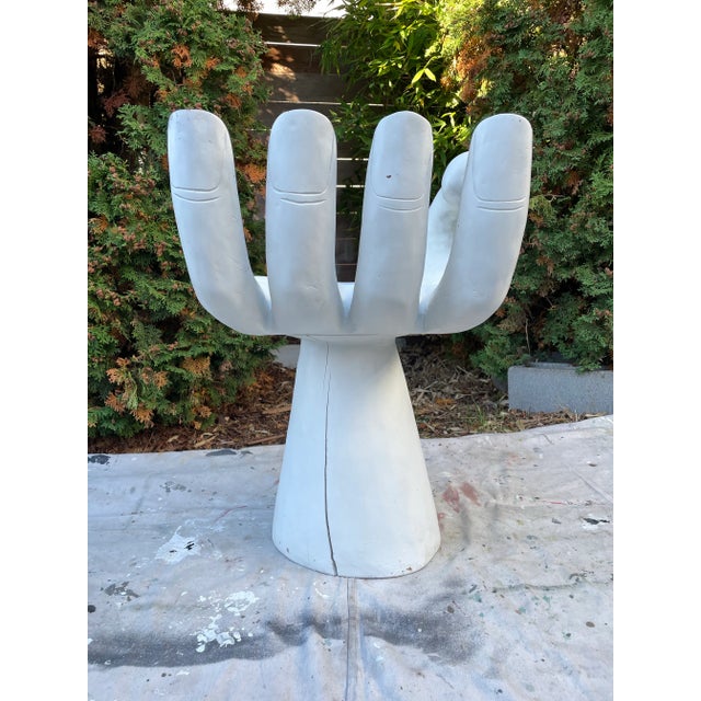 1970s 1970s Vintage Wooden Hand Chair – Sculptural Surrealist Art Seat For Sale - Image 5 of 10