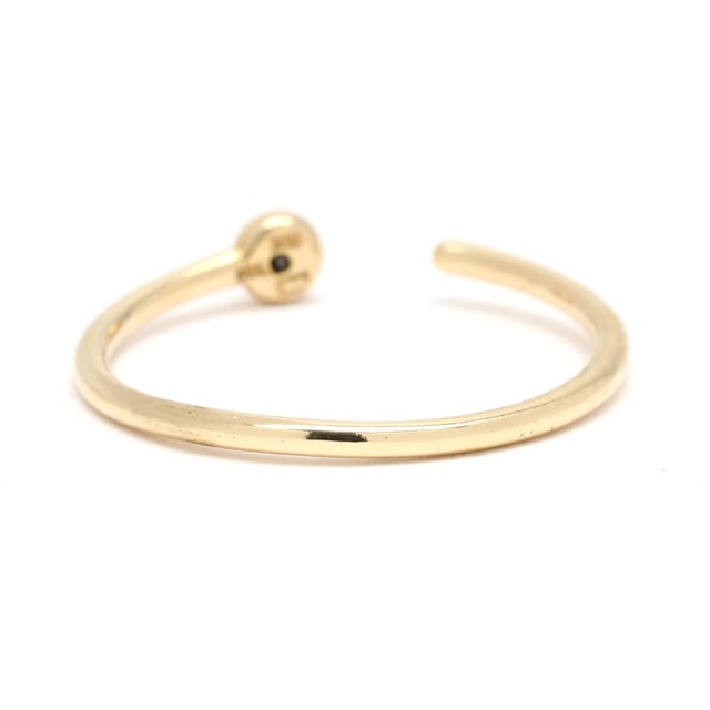 Modern Diamond Negative Space Band Ring, 18k Yellow Gold, Ring Size 6.5 For Sale - Image 3 of 6