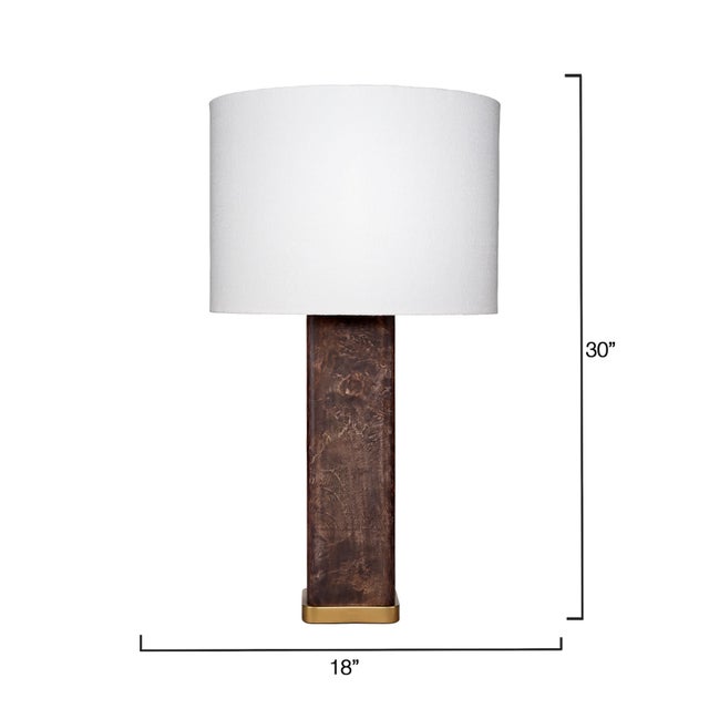 Contemporary Jamie Young Preston Burl Wood Table Lamp with Linen Shade For Sale - Image 3 of 4