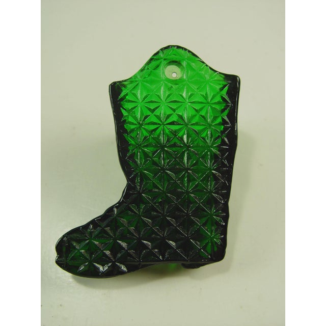 Green Glass Boot Match Holder & Striker Chairish