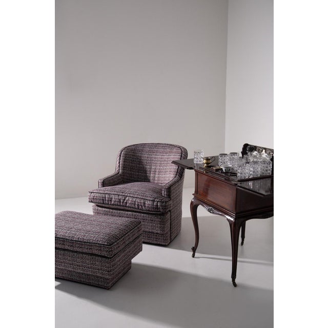 Set of Hollywood Regency Armchair and Ottoman Set, 1960s For Sale - Image 11 of 15