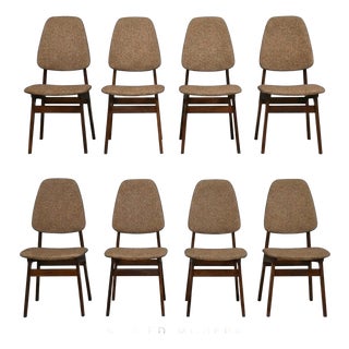 Bruk Sorheim for Sorheim Mill Mid Century Norwegian Teak Dining Chairs - Set of 8 For Sale
