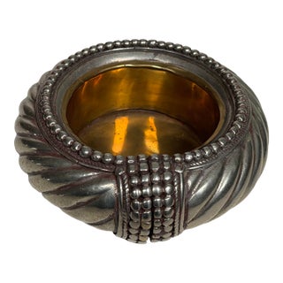 Early 20th Century Moroccan Berber Silver Anklet Converted to Brass-Lined Catchall For Sale
