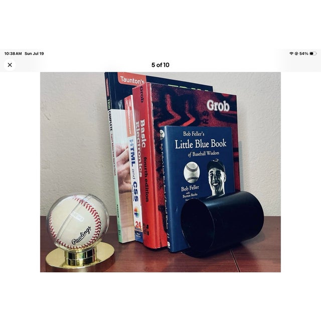 1960s Mid Century Modern Matte Black “Bookworm” Steel Coil Bookends For Sale - Image 9 of 12