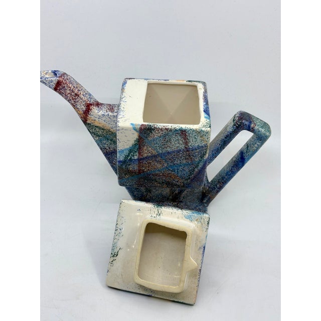 1990s Postmodern Multi Color Tea Pot by Charles Nalle For Sale - Image 9 of 11