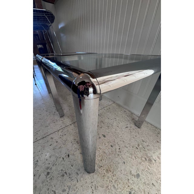 1970s 1970s Milo Baughman Style Chrome and Glass End Tables — A Pair For Sale - Image 5 of 10