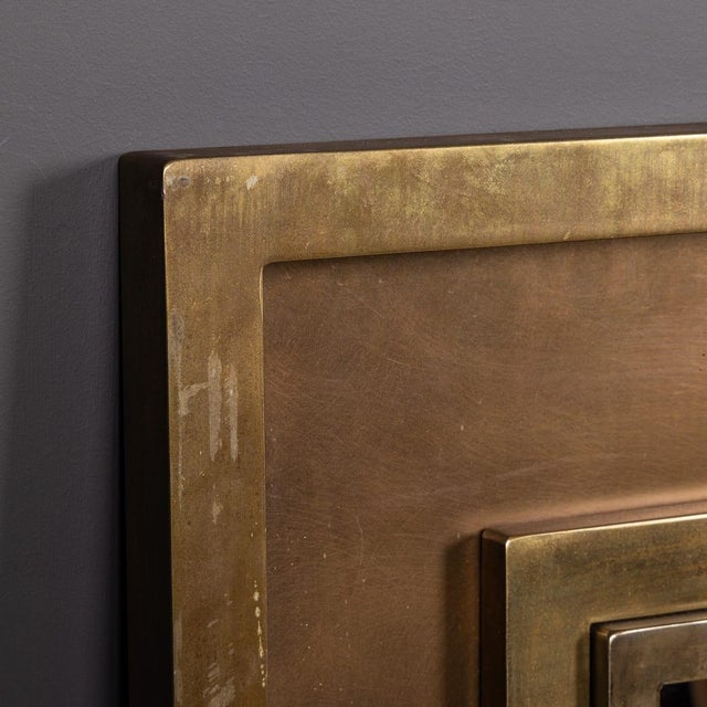 1970s Vintage Square Brass and Bronzed Mirror from Belgo Chrom, Belgium, 1970s For Sale - Image 5 of 18