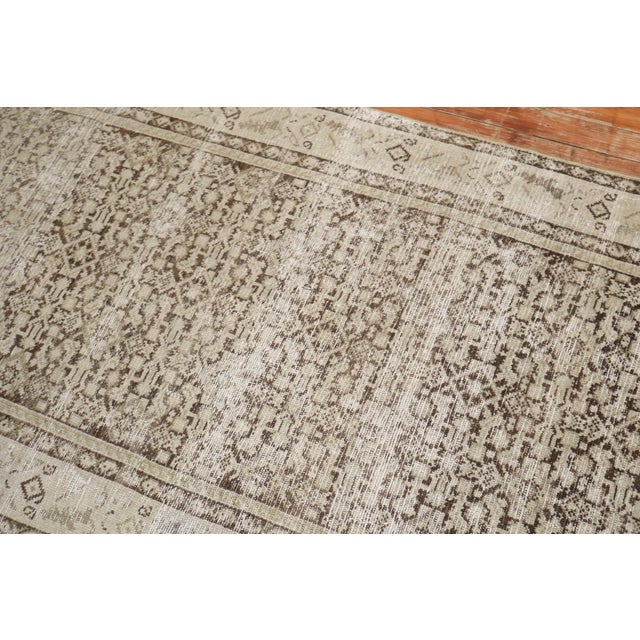 Early 20th Century Antique Zabihi Collection Rustic Brown Malayer Runner For Sale - Image 5 of 10