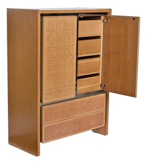 John Stuart Chrome Accent Cane Front Gentlemens Chest Tall Dresser - 2 Available