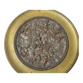 Elaborate Antique 1800's 2 Toned Patinated Bronze Tazza Centerpiece Bowl Compote For Sale