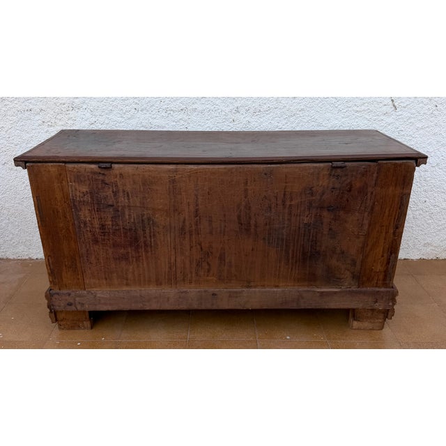Spanish Carved Wooden Chest with Geometric and Floral Motifs, 1840 For Sale - Image 12 of 13
