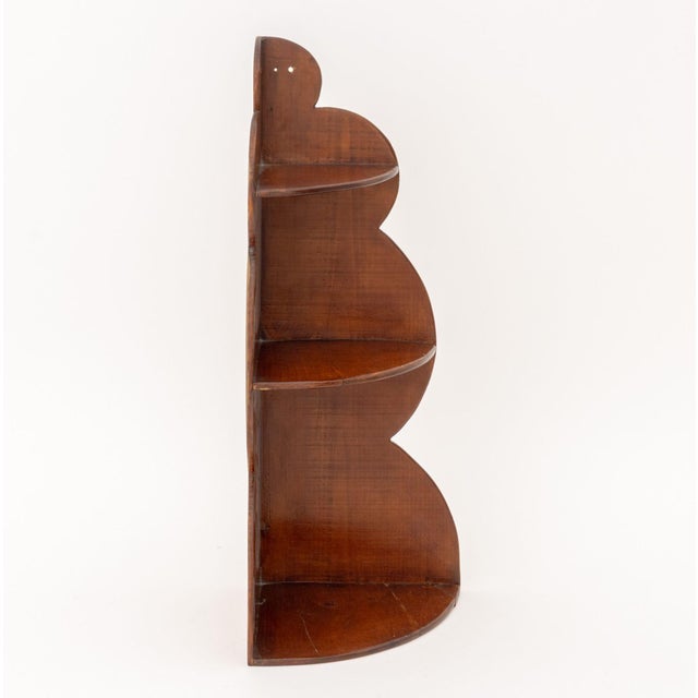 American Arts and Crafts Maple 3-Tier Corner Wall Shelf For Sale In New York - Image 6 of 7