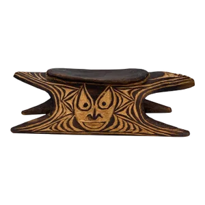 Antique Traditional Middle Sepik African Carved Tribal Headrest