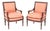 Louis XVI Style Stained Mahogany Armchairs, Pair For Sale