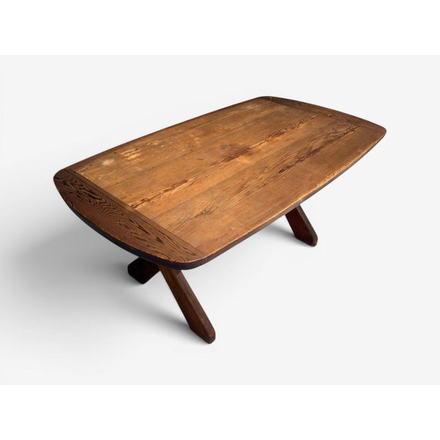 Danish Modern, Brutalist Dining Table, Stained Pine, Denmark, 1960s For Sale - Image 12 of 18
