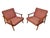 This handsome pair of mid-century modern walnut armchairs embodies the clean lines and organic forms that define classic...