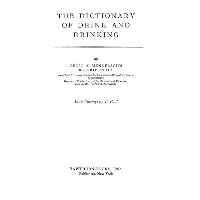 Traditional "The Dictionary of Drink and Drinking" Cocktail Book For Sale - Image 3 of 6