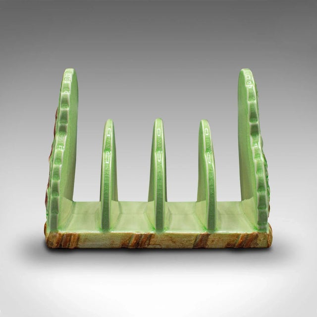 English 1940s Vintage Ceramic Decorative Breakfast Stand, English For Sale - Image 3 of 9