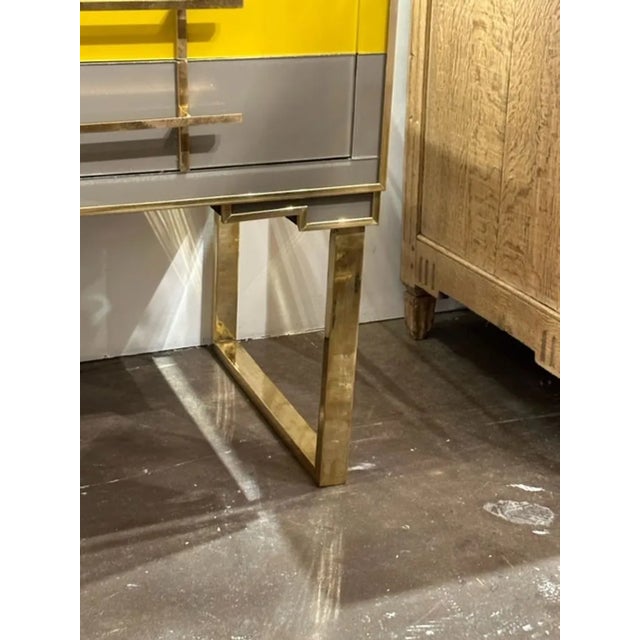 2000 - 2009 Murano Glass and Brass Designer Multi-Glass Side Table For Sale - Image 5 of 7