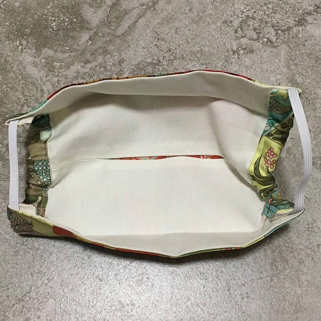 Textile 1990s Handmade Hermes Tout en Quilt Silk Scarf Mask For Sale - Image 7 of 7