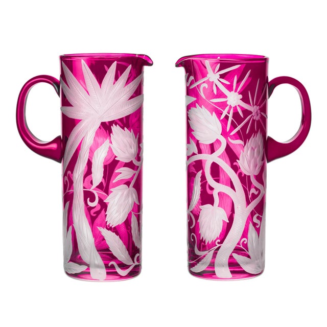 Mid-Century Modern ARTEL Jungle Deco Large Pitcher in Fuchsia For Sale - Image 3 of 3